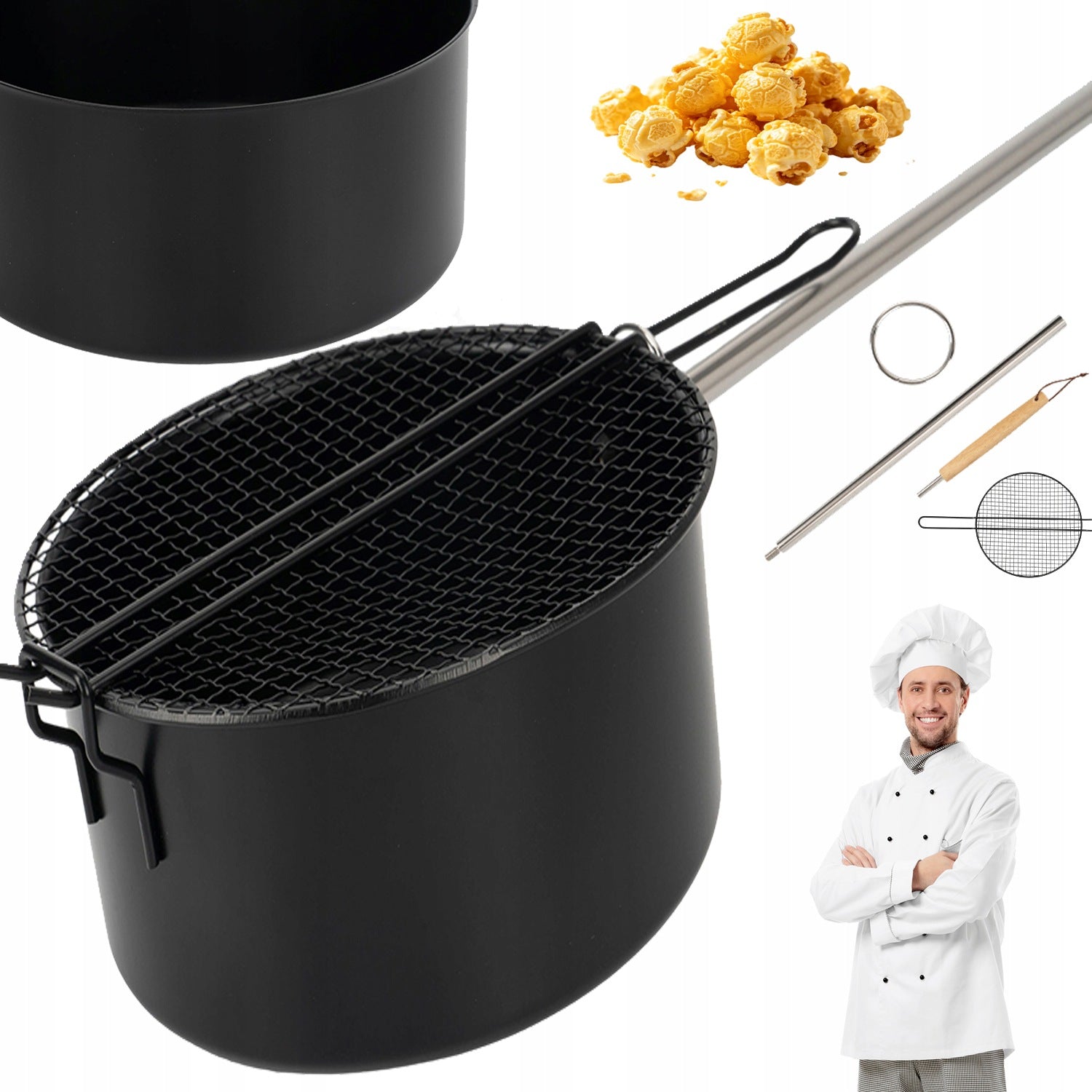 POPCORNNER OUTDOOR CARBON STEEL RESISTANT TO FIREPLACE AND GRILL FIRE