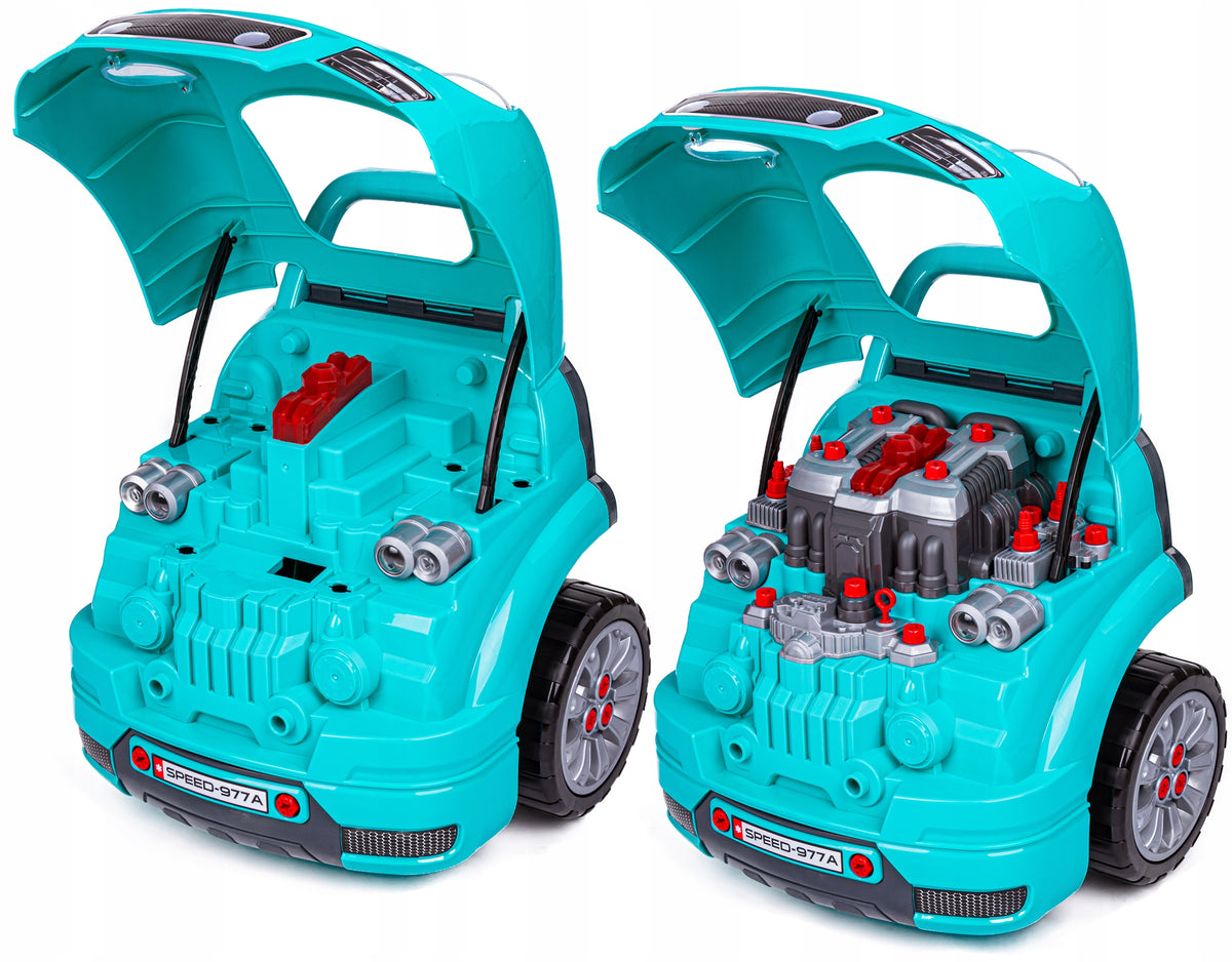 PORSCHE Small DIY KIT CAR FOR UNSCREWING AND TWISTING Color blue