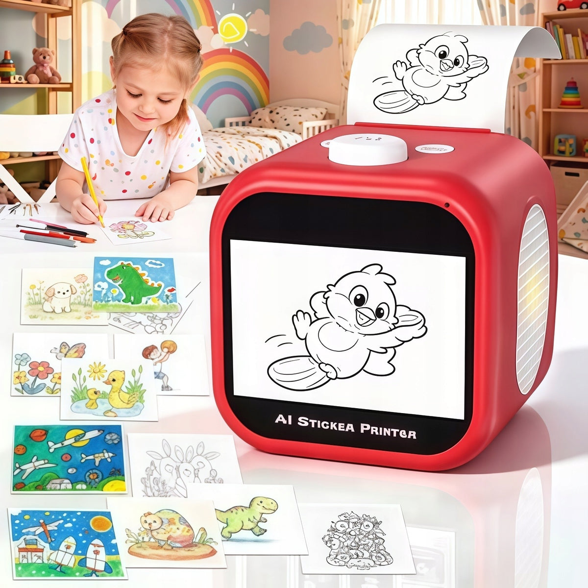 PORTABLE AI VOICE STICKER PRINTER WITH WI-FI FOR CHILDREN