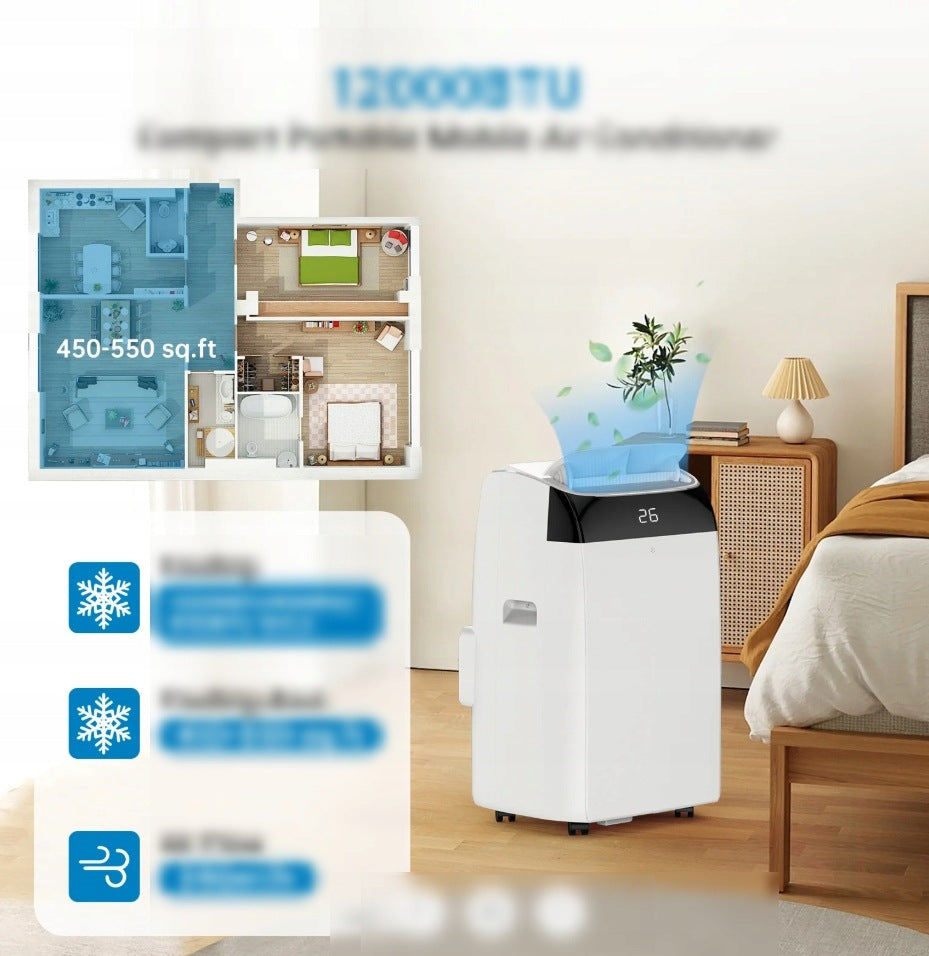 PORTABLE AIR CONDITIONER 12000 BTU 3IN1 COOLING VENTILATION DEHUMIDIFICATION Manufacturer code tfdgrtfg1541425