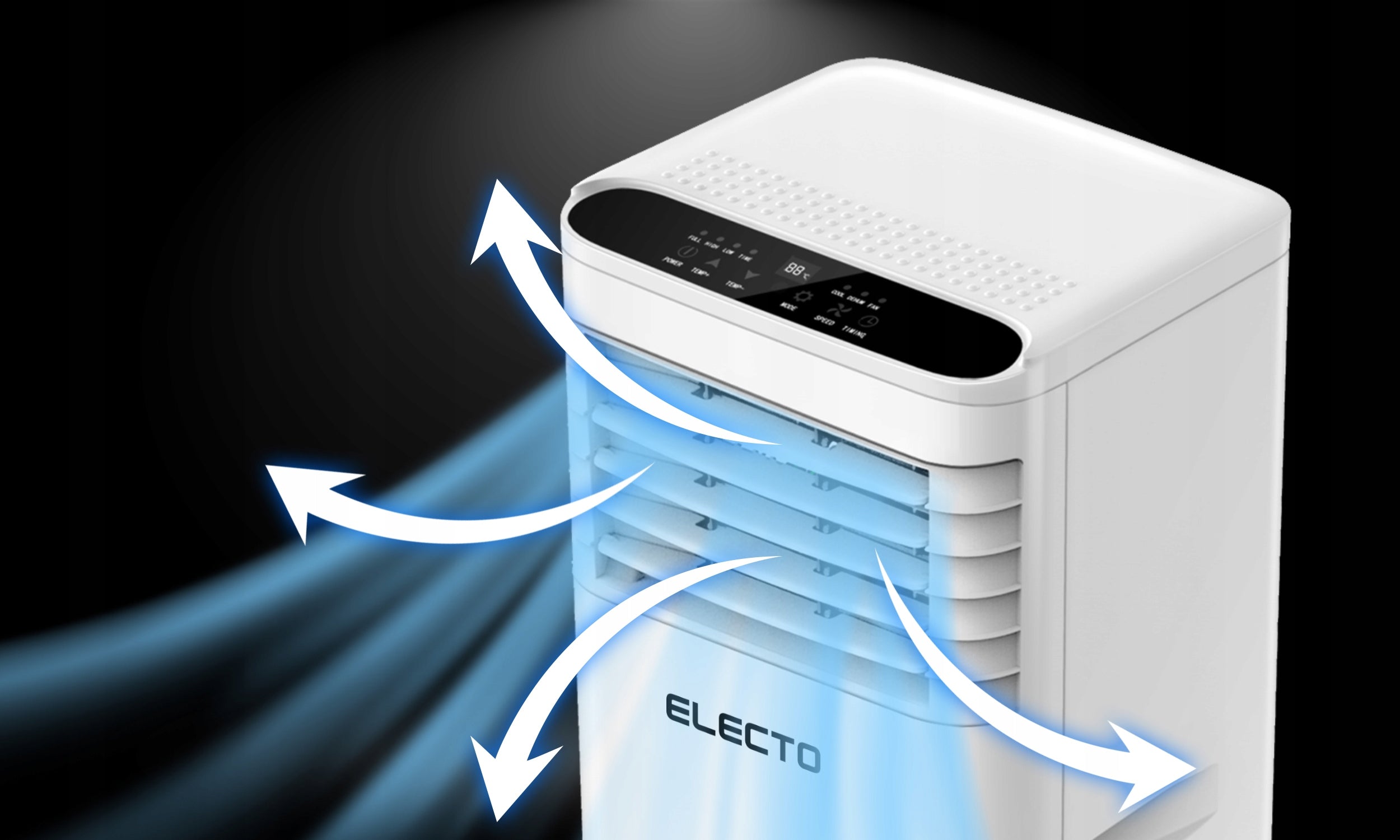 PORTABLE AIR CONDITIONER 2,6kW QUIET SMALL WiFi DEHUMIDIFIER 24l/24H AIR CONDITIONING Energy class - cooling A