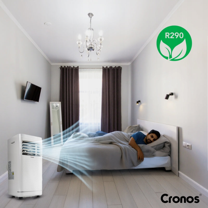 PORTABLE AIR CONDITIONER 2600W QUIET 2,6KW 25m2 REMOTE CONTROL AND ACCESSORIES CRONOS Cooling power 2600 W