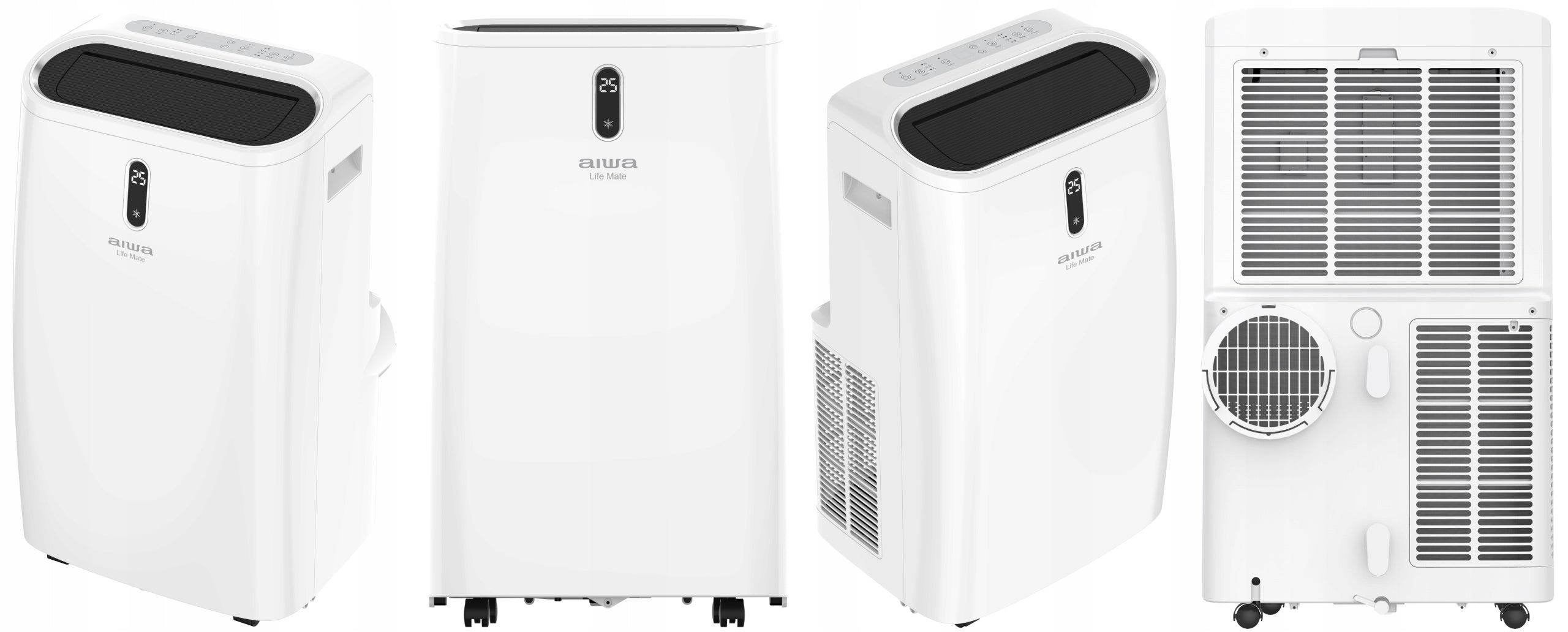 PORTABLE AIR CONDITIONER 3,5kW DEHUMIDIFIER Heating 60L/24H 55m2 AIWA 4in1 +WiFi Manufacturer code Klimatyzator przenośny pokojowy AIWA-PAC12Y2