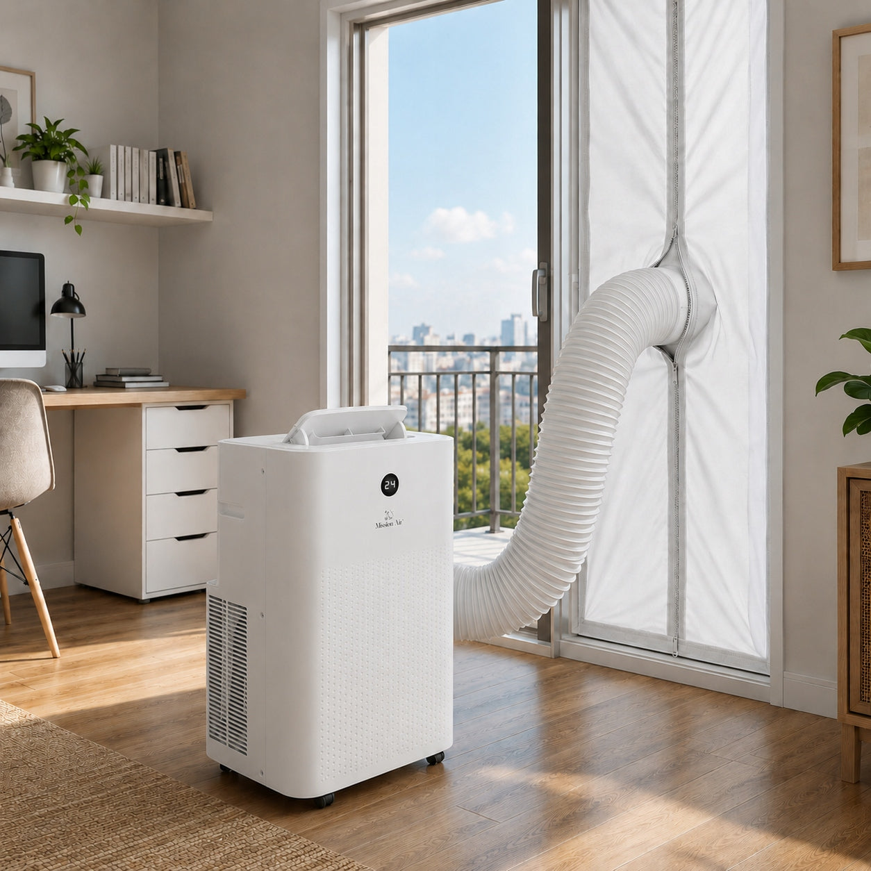PORTABLE AIR CONDITIONER 3in1 Mission Air 4,1kW +dehumidifier 40l/24h +SWING +WiFi Heating power 0 W