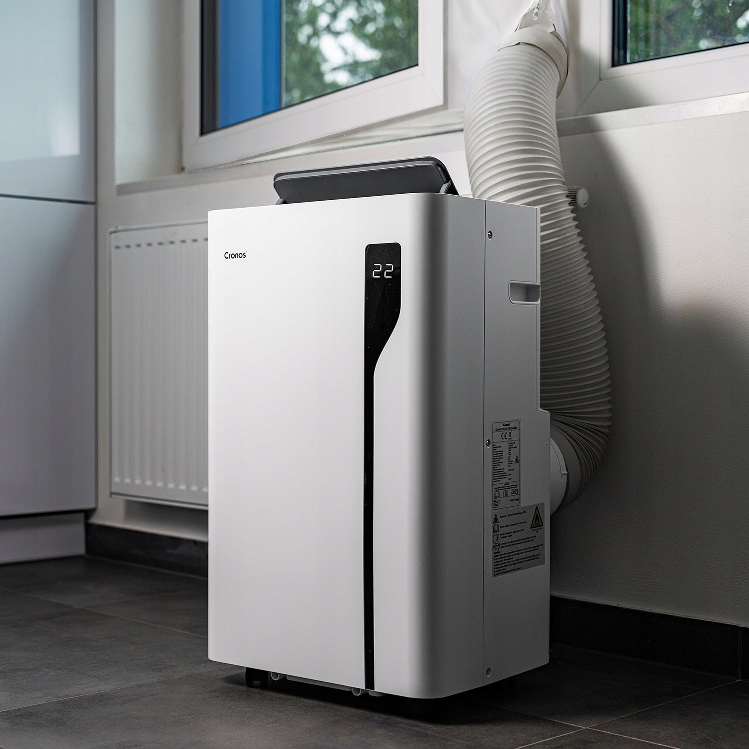 PORTABLE AIR CONDITIONER 4100W QUIET 4,1KW 35m2 REMOTE CONTROL + WiFi ACCESSORIES CRONOS Packaging status original