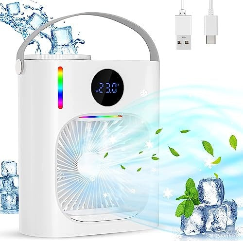PORTABLE AIR CONDITIONER 4IN1 FAN HUMIDIFIER NIGHT LIGHT 900ML Brand no brand