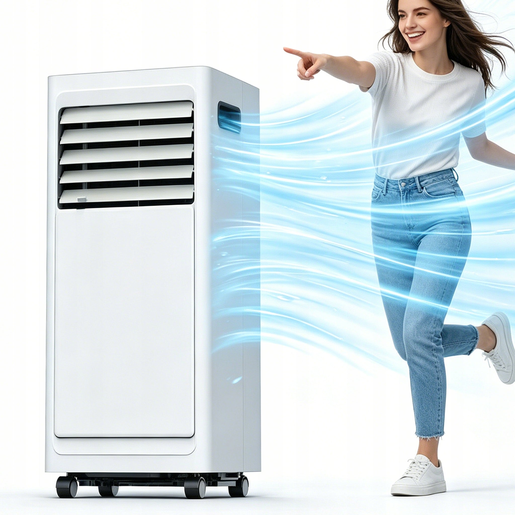 PORTABLE AIR CONDITIONER 9000 BTU 4IN1 COOLING HEATING DEHUMIDIFICATION FOR HOME