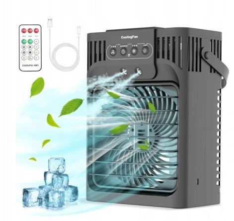 PORTABLE AIR CONDITIONER AB-1 HUMIDIFIER REMOTE CONTROL LED 10W 1200ML QUIET WITH timer