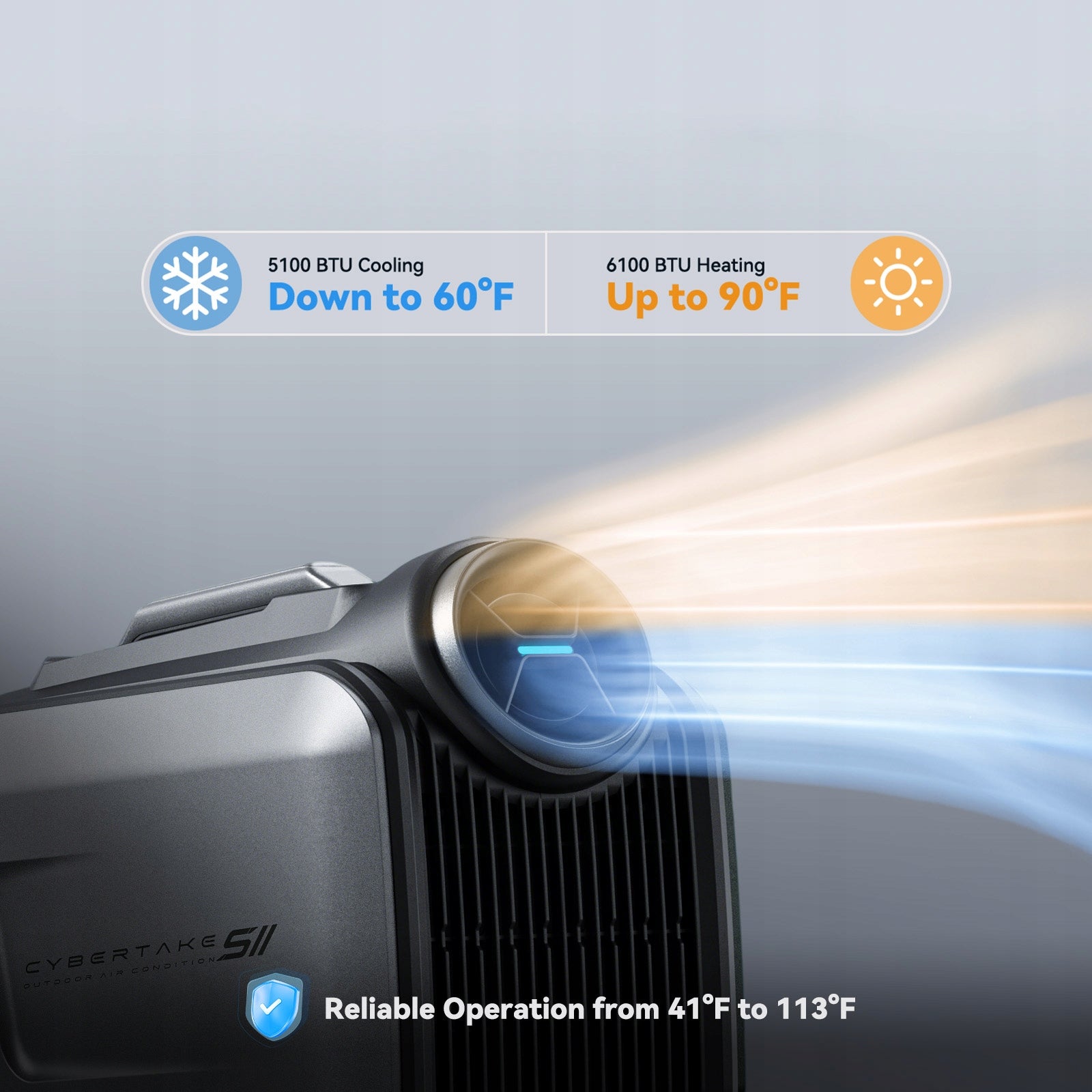 PORTABLE AIR CONDITIONER CYBERTAKE S2 PRO 600W COOLING 16-28 °C 5100BTU/H Energy class - cooling E