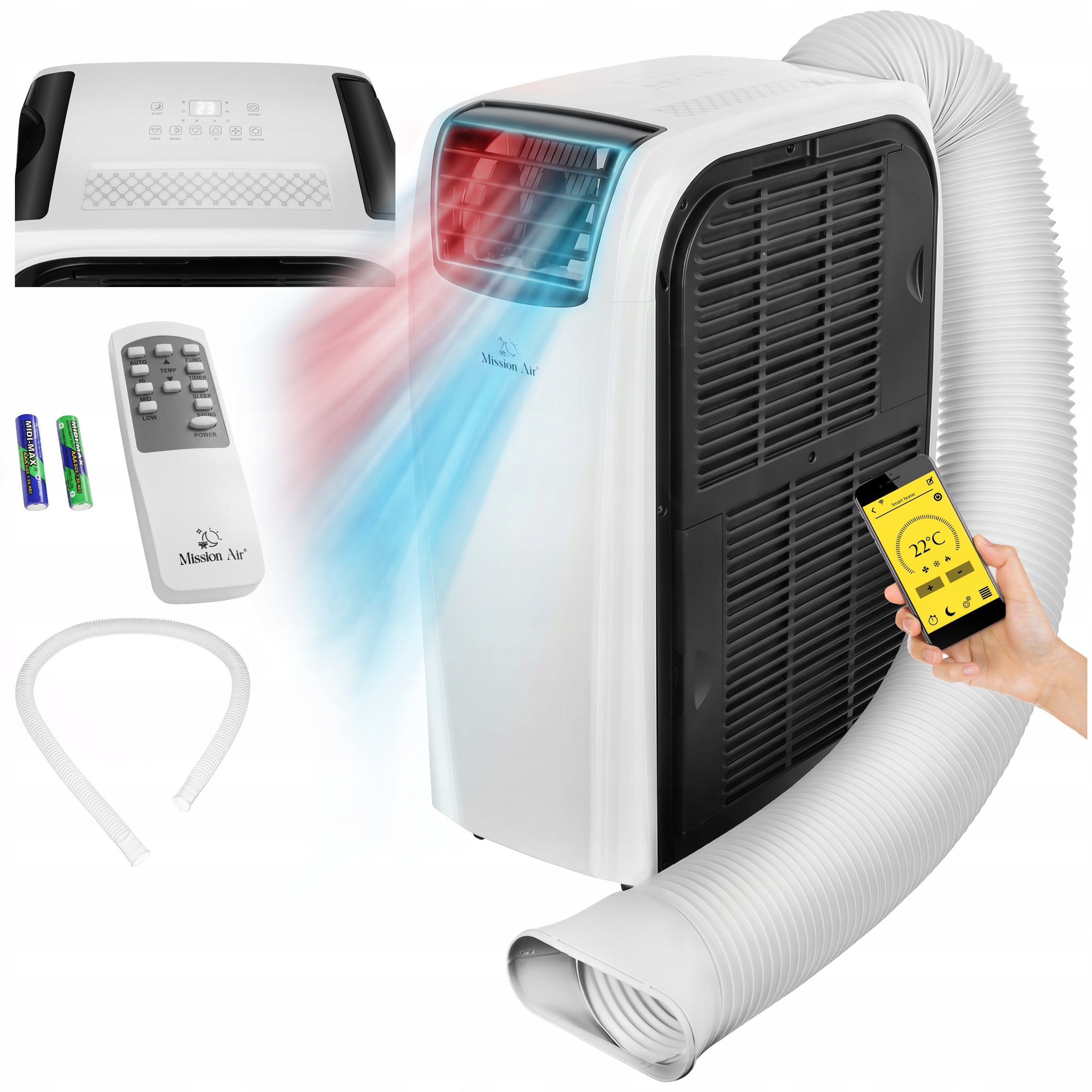 PORTABLE AIR CONDITIONER Mission Air 4,0kW dehumidifier 70L +HEATING +SWING +WiFi