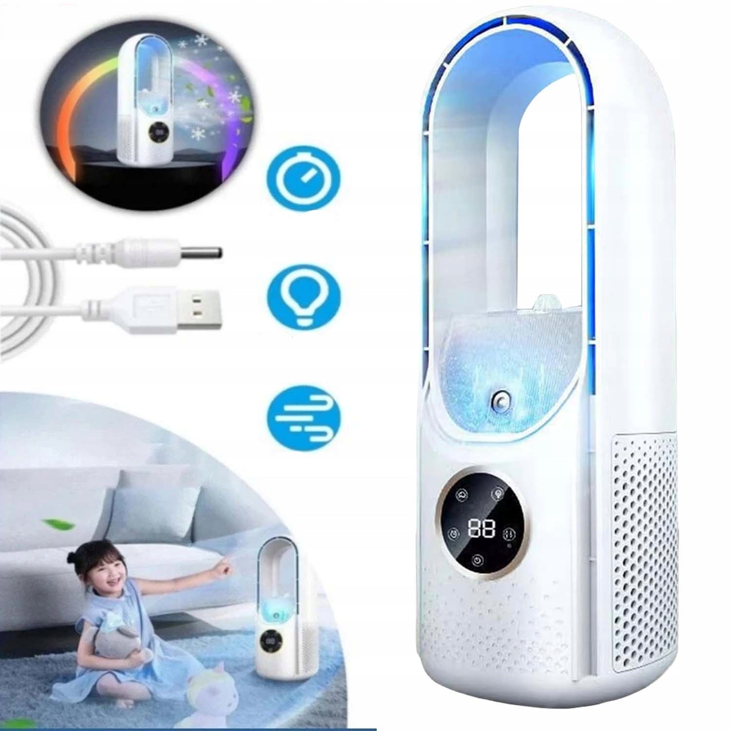 PORTABLE AIR CONDITIONER WITH 6-HOUR TIMER AND BLADELESS FAN Brand no brand