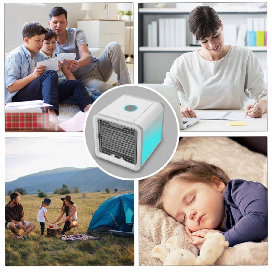 PORTABLE AIR COOLER LED MINI WATER AIR CONDITIONER COOLING HUMIDIFIER USB Dominant color white
