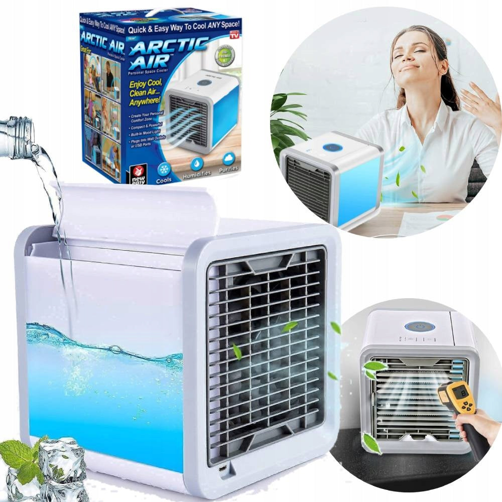 PORTABLE AIR COOLER LED MINI WATER AIR CONDITIONER COOLING HUMIDIFIER USB Packaging status original