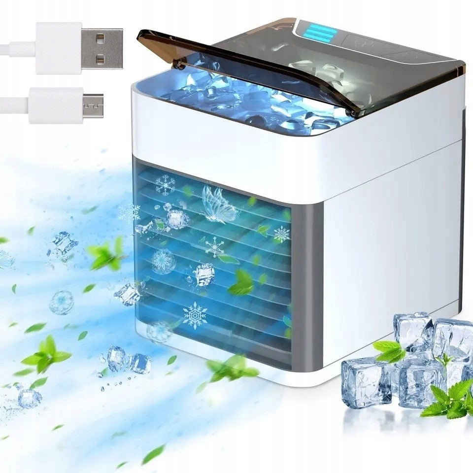 PORTABLE AIR COOLER LED WATER PORTABLE 3IN1 USB FAN