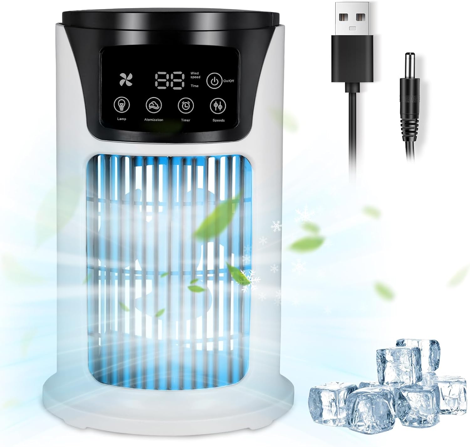 PORTABLE AIR COOLER LED WATER PORTABLE 5IN1 USB SMALL EFFICIENT