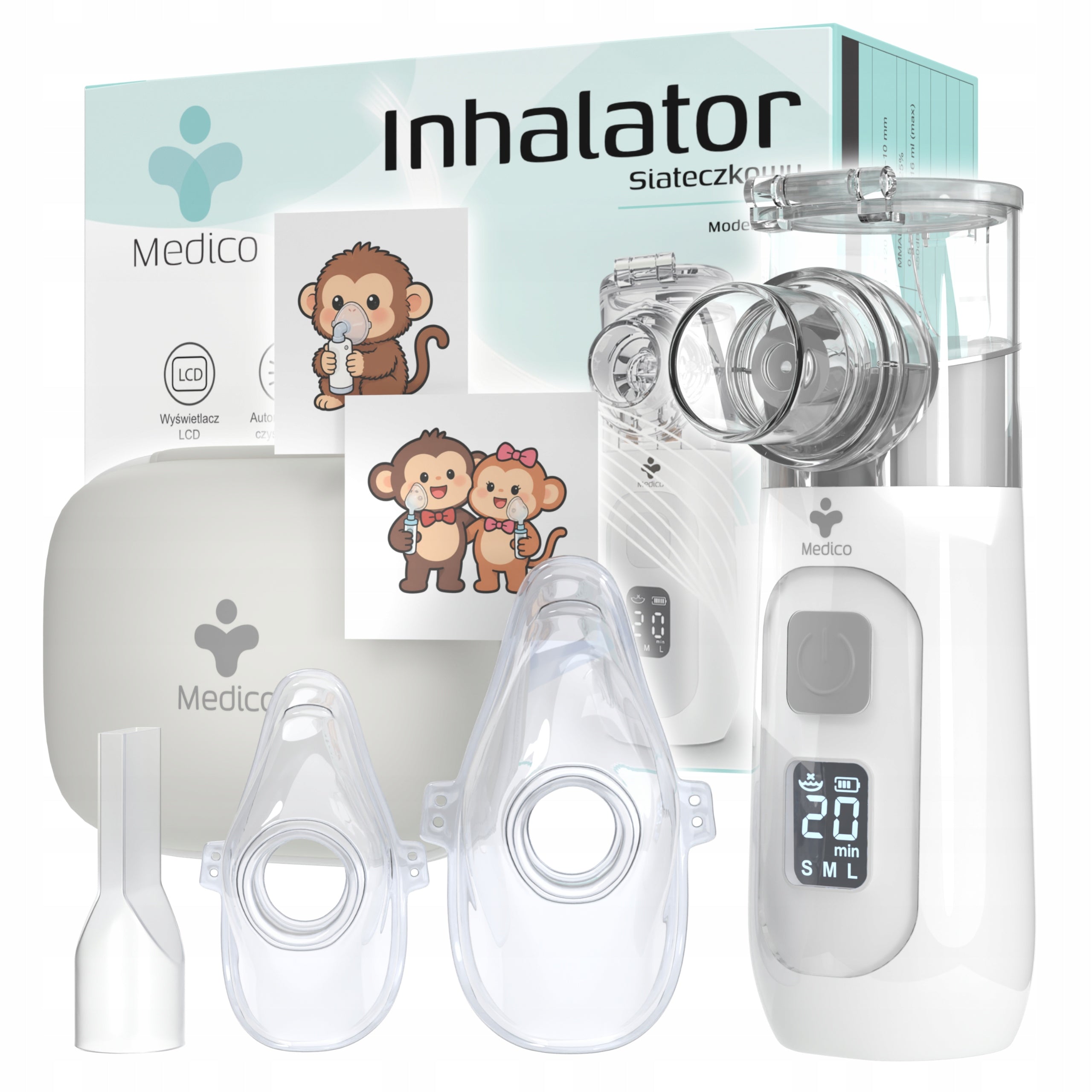 PORTABLE BATTERY-OPERATED MESH INHALER FOR CHILDREN AND ADULTS QUIET