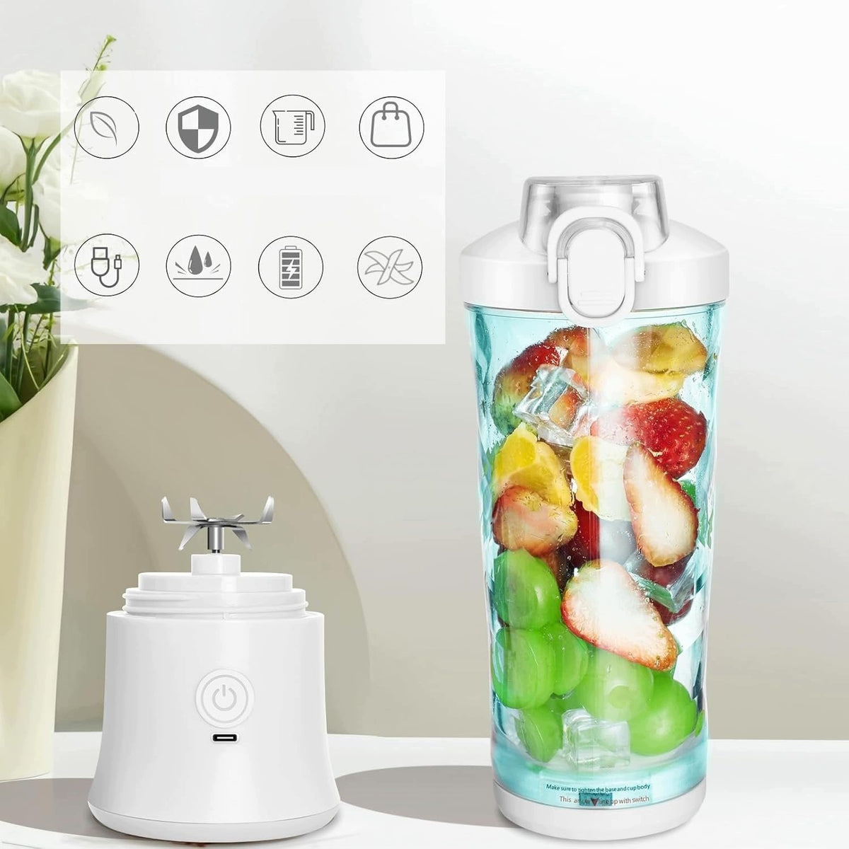 PORTABLE BLENDER 600ML CUP USB WIRELESS MIXER FOR COCKTAILS Brand no brand