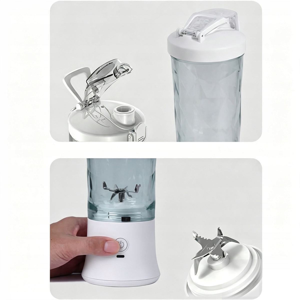 PORTABLE BLENDER 600ML CUP USB WIRELESS MIXER FOR COCKTAILS Product weight with unit packaging 0.453 kg