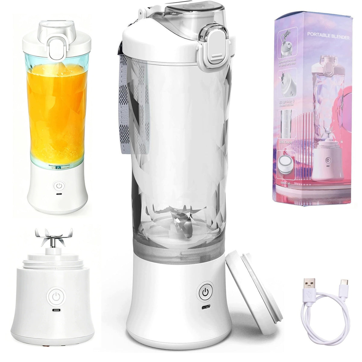 PORTABLE BLENDER 600ML CUP USB WIRELESS MIXER FOR COCKTAILS