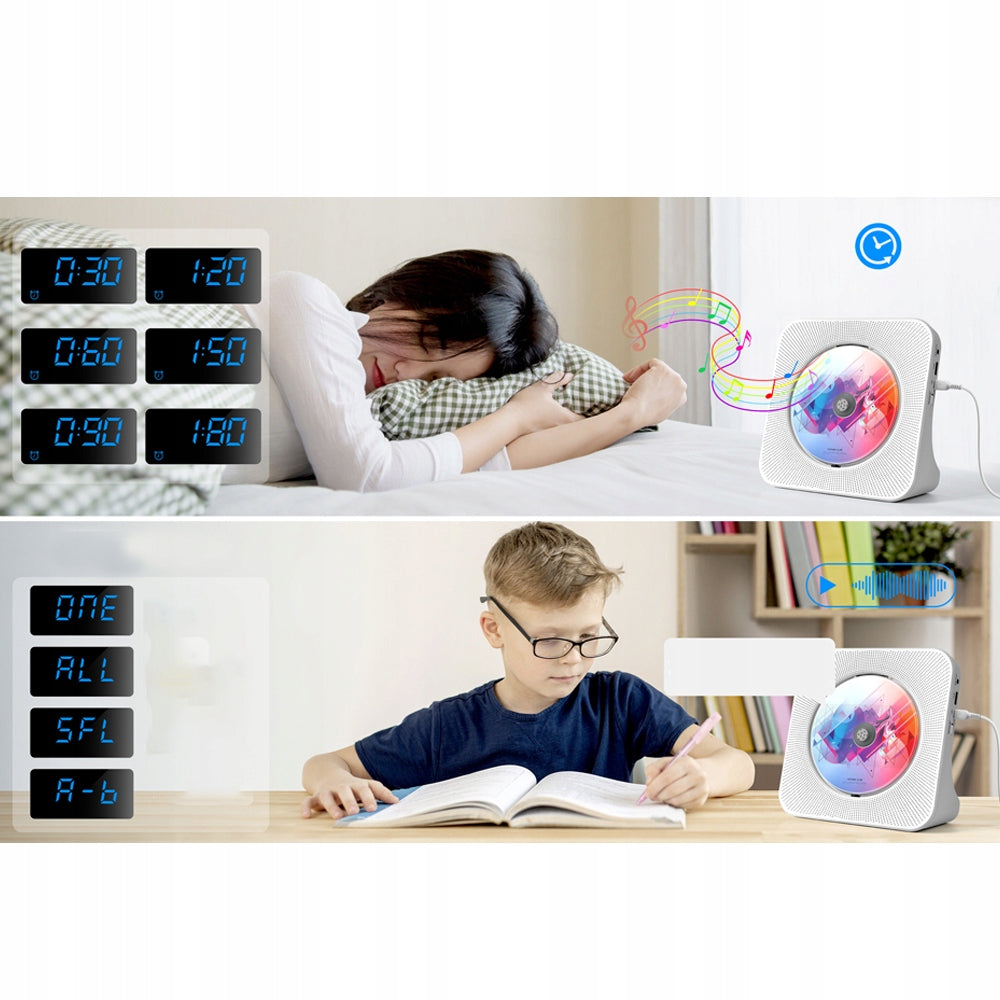 PORTABLE CD PLAYER WITH MUSIC VIA BLUETOOTH HIGH SOUND QUALITY Manufacturer code gGFegehrh