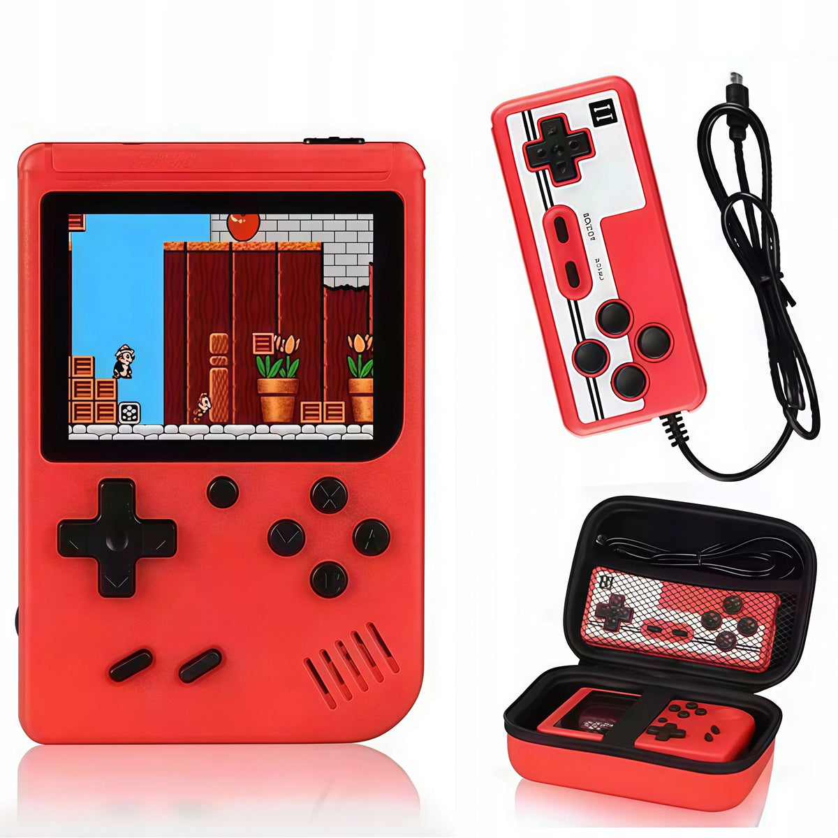 PORTABLE CONSOLE 800 VIDEO GAMES PEGASUS CHRISTMAS GIFT RED Packaging status original