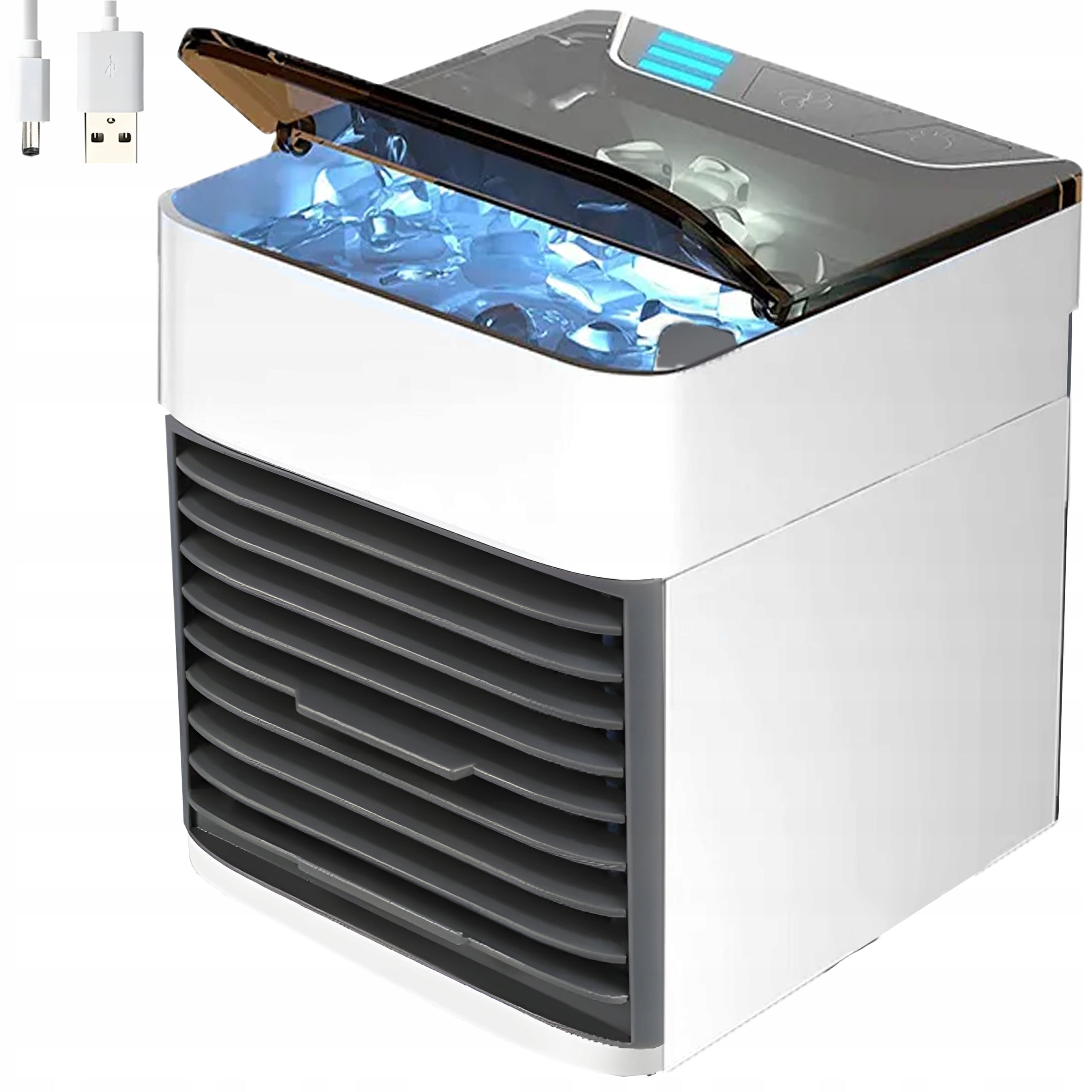 PORTABLE DESK AIR CONDITIONER SMALL WATER FOR WATER AND ICE 3IN1 LED USB AIR CONDITIONER