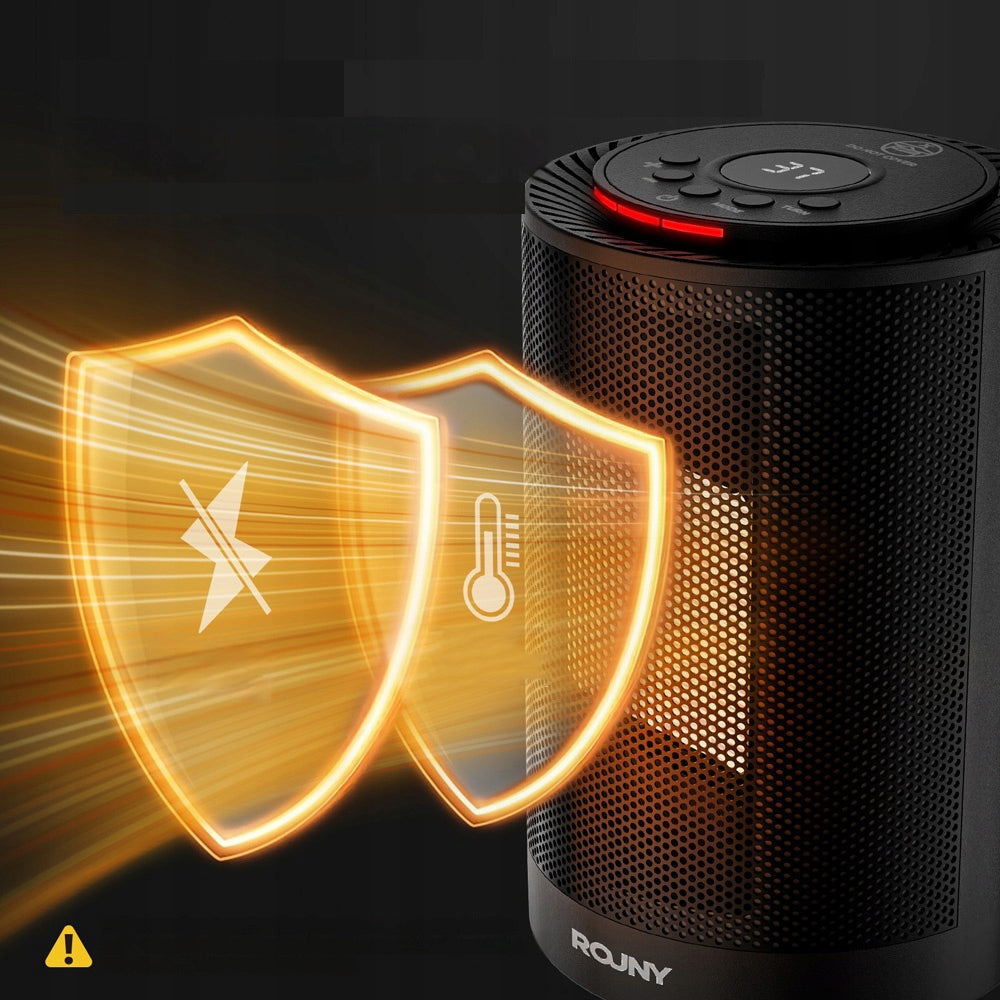 PORTABLE ELECTRIC HEATER ROUNY 1200W ROTATION ANGLE 80° 3 OPERATING MODES Manufacturer code ROUNY-Sol-1-Swing-Black-EU