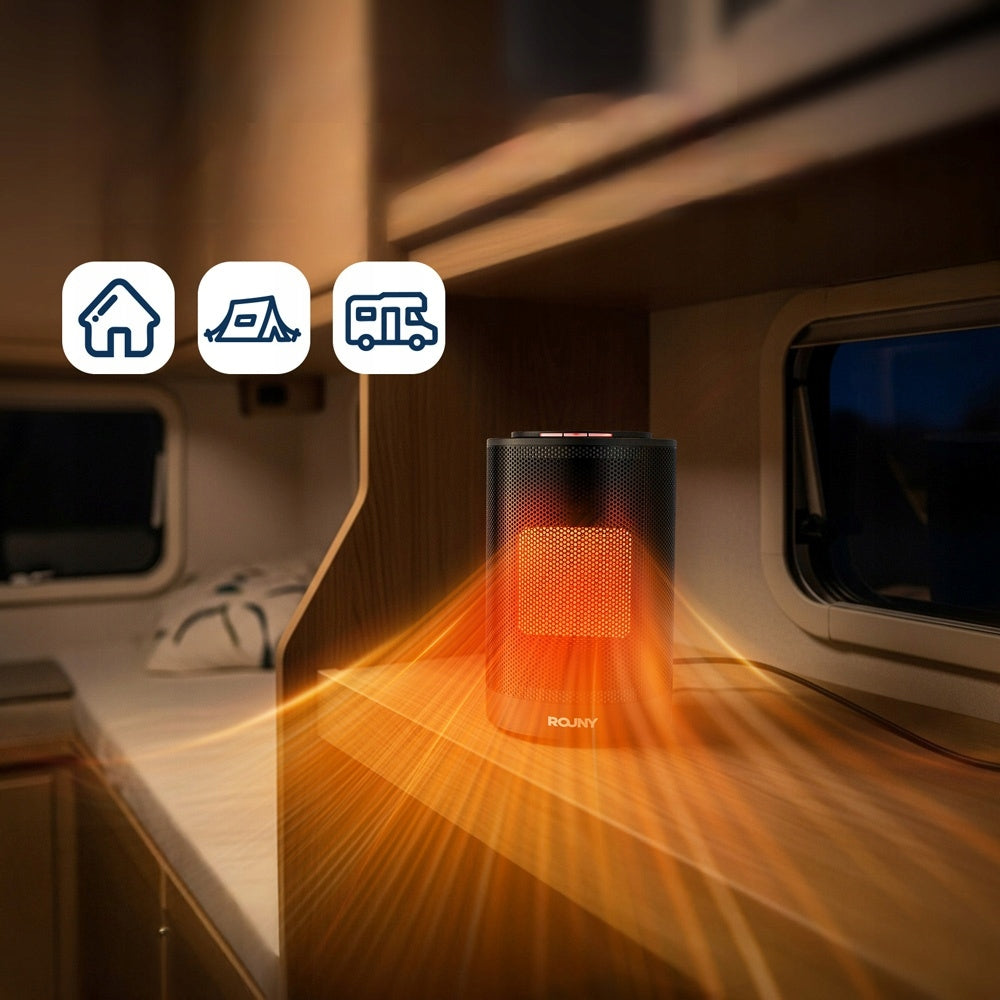 PORTABLE ELECTRIC HEATER ROUNY 1200W ROTATION ANGLE 80° 3 OPERATING MODES Packaging status original