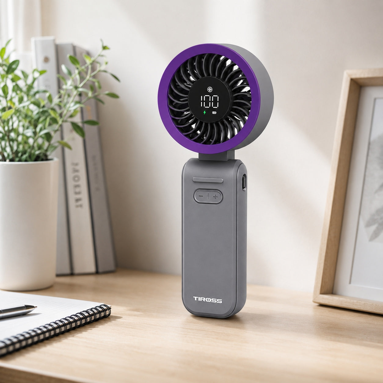 PORTABLE FAN MINI DESK FAN QUIET HANDHELD 3600mAh 100 mode Manufacturer code Mini Wentylator ręczny biurkowy akumulatorowy