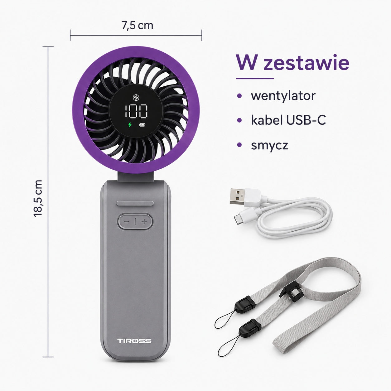 PORTABLE FAN MINI DESK FAN QUIET HANDHELD 3600mAh 100 mode Packaging status original