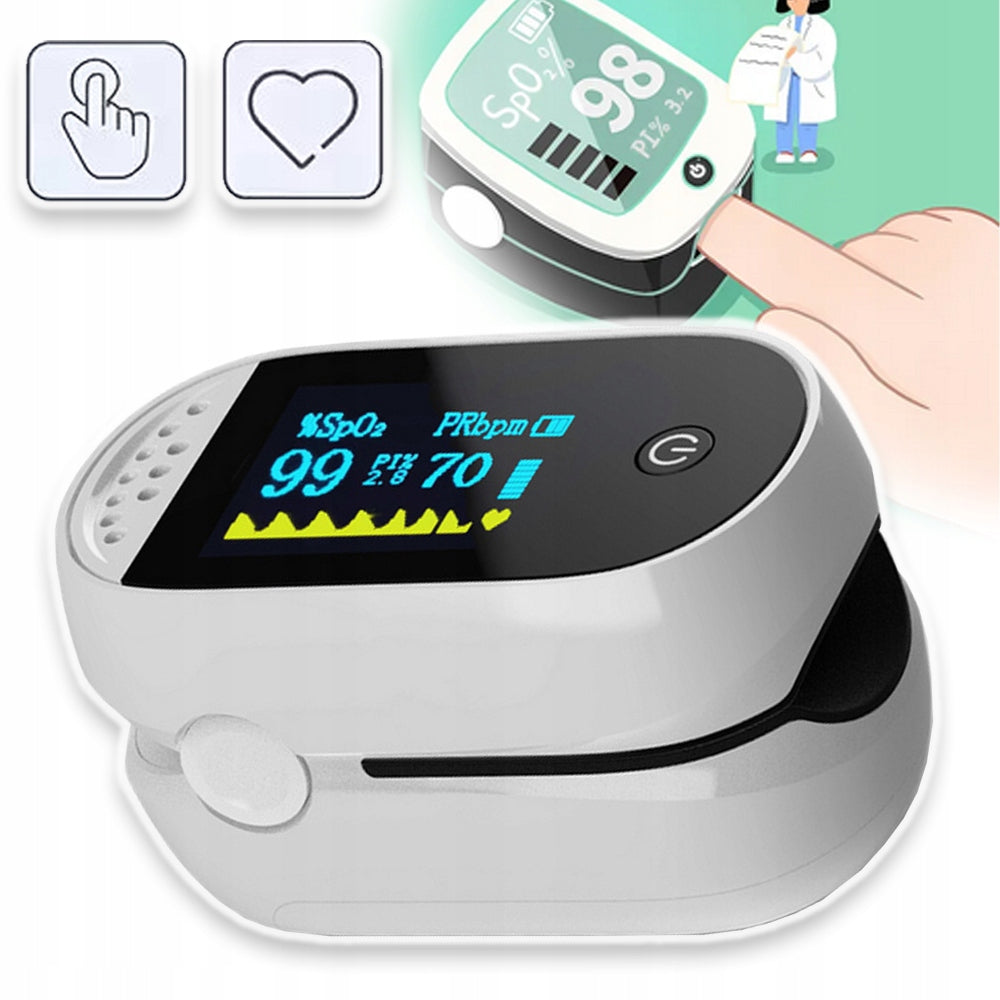 PORTABLE FINGER PULSE OXIMETER FOR ADULTS AND THE ELDERLY
