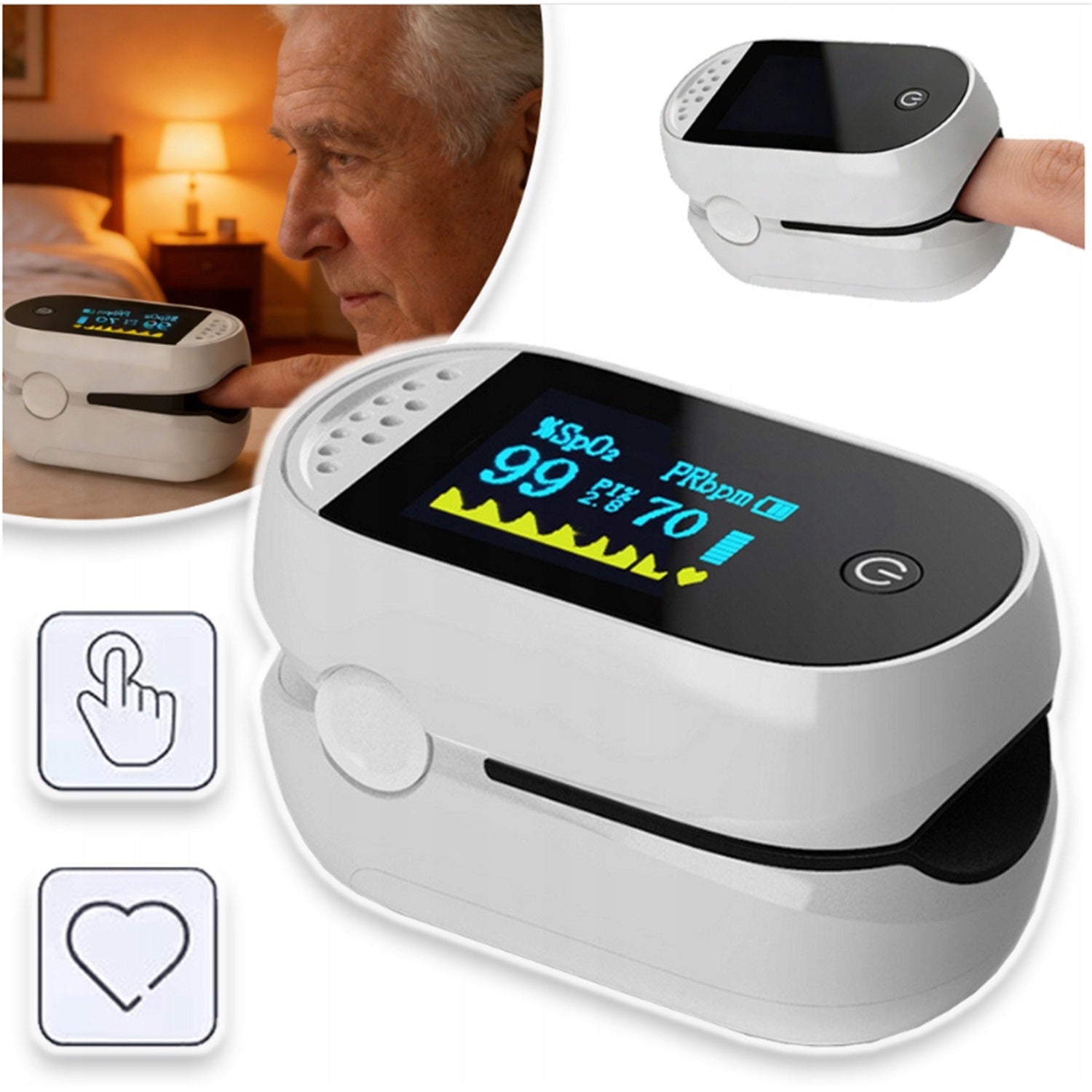 PORTABLE FINGER PULSE OXIMETER HEART RATE FINGER PULSE MONITOR STRONG ACCURATE