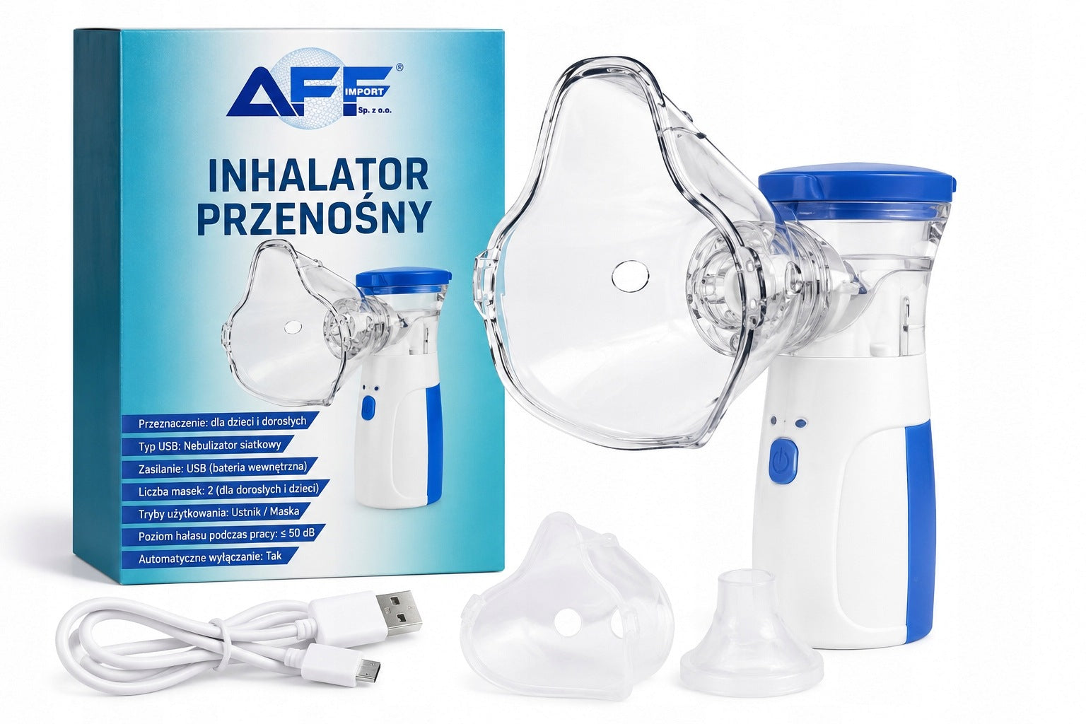 PORTABLE INHALER FOR USB / 2× AA BATTERIES FOR CHILDREN AND ADULTS