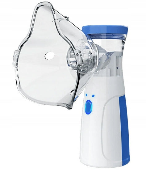 PORTABLE INHALER MESH NEBULIZER WHITE-BLUE UNIVERSAL 2 MASKS EAN (GTIN) 5907177209302