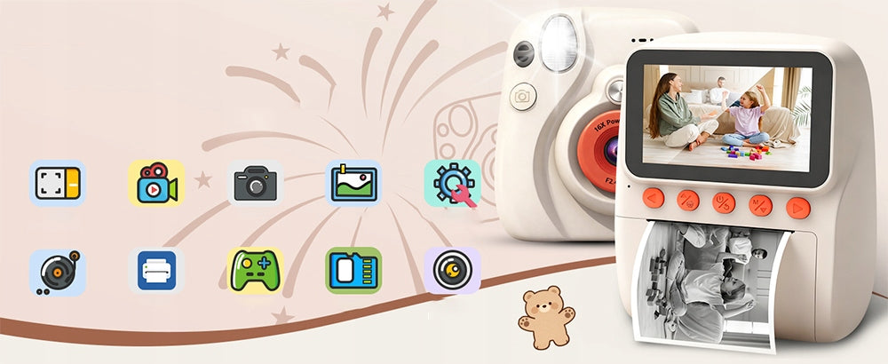 PORTABLE INSTANT CAMERA FOR KIDS 1080P 20EFFECTS 16X ZOOM 2.5K UHD Manufacturer code aparatdladzieci