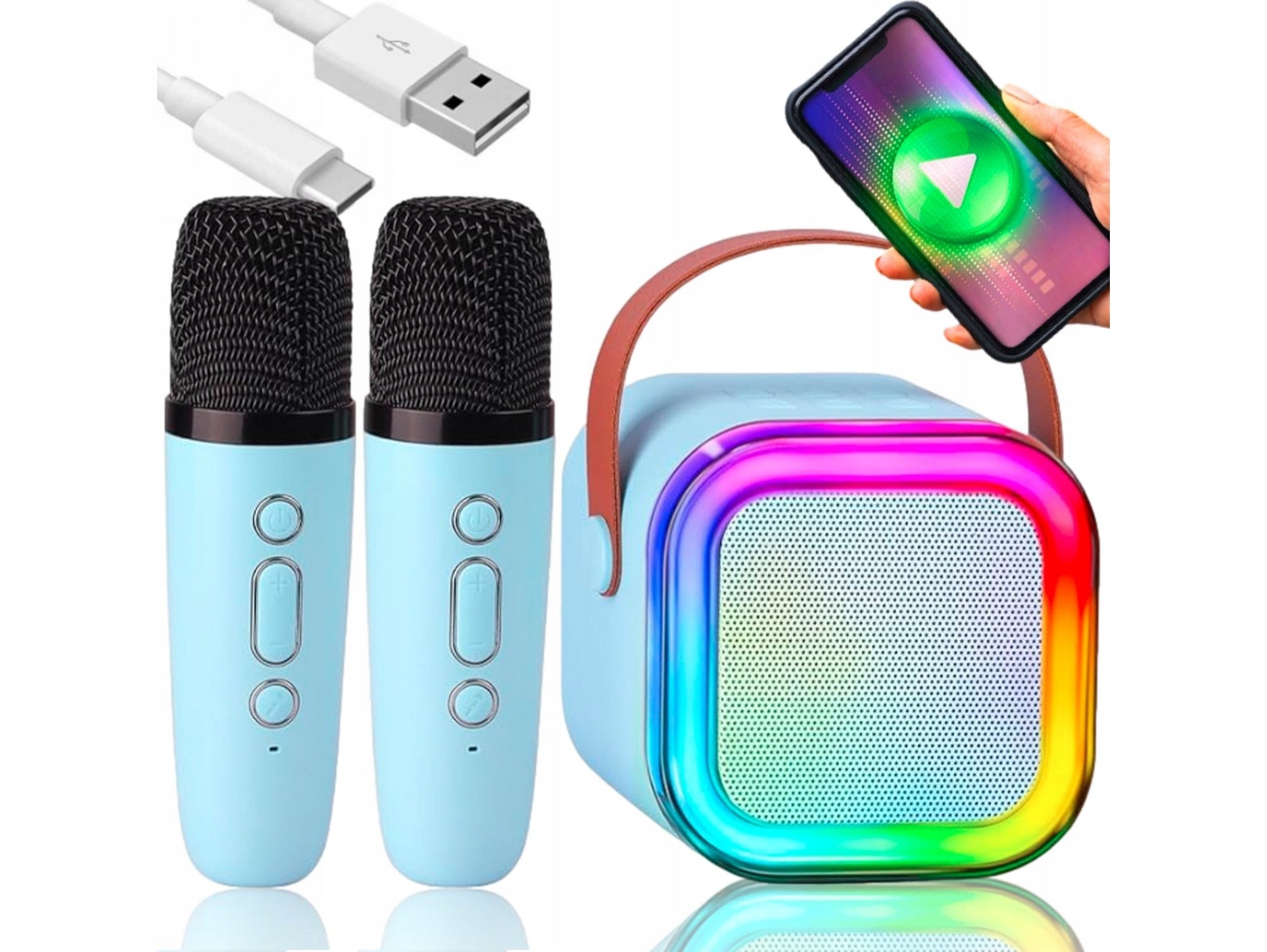 PORTABLE KARAOKE SET – BLUETOOTH SPEAKER + 2 MICROPHONES