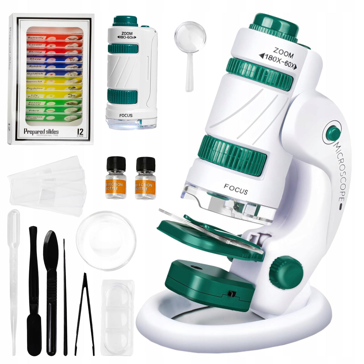PORTABLE LED MICROSCOPE FOR CHILDREN EDUCATIONAL TOY XL OBSERVER SET