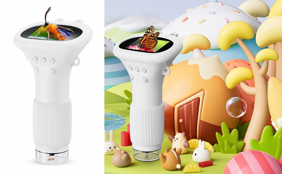 PORTABLE LED MICROSCOPE FOR KIDS 1000X SCREEN 2 INCH 600MAH USB WHITE Brand GRENDS