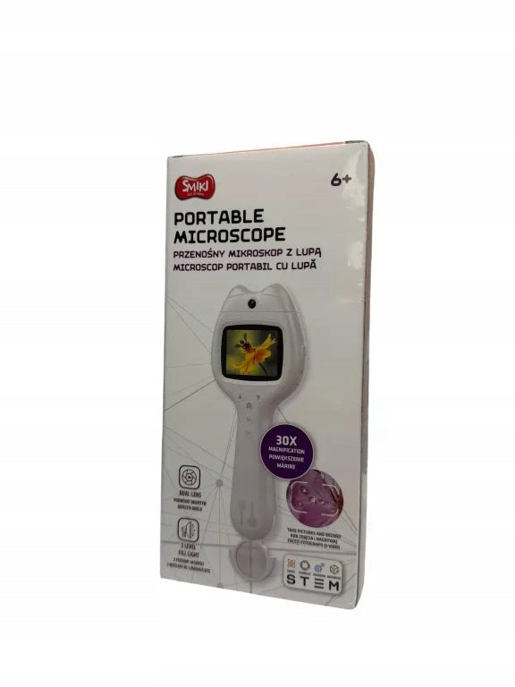 PORTABLE MICROSCOPE WITH MAGNIFYING GLASS SMIKI