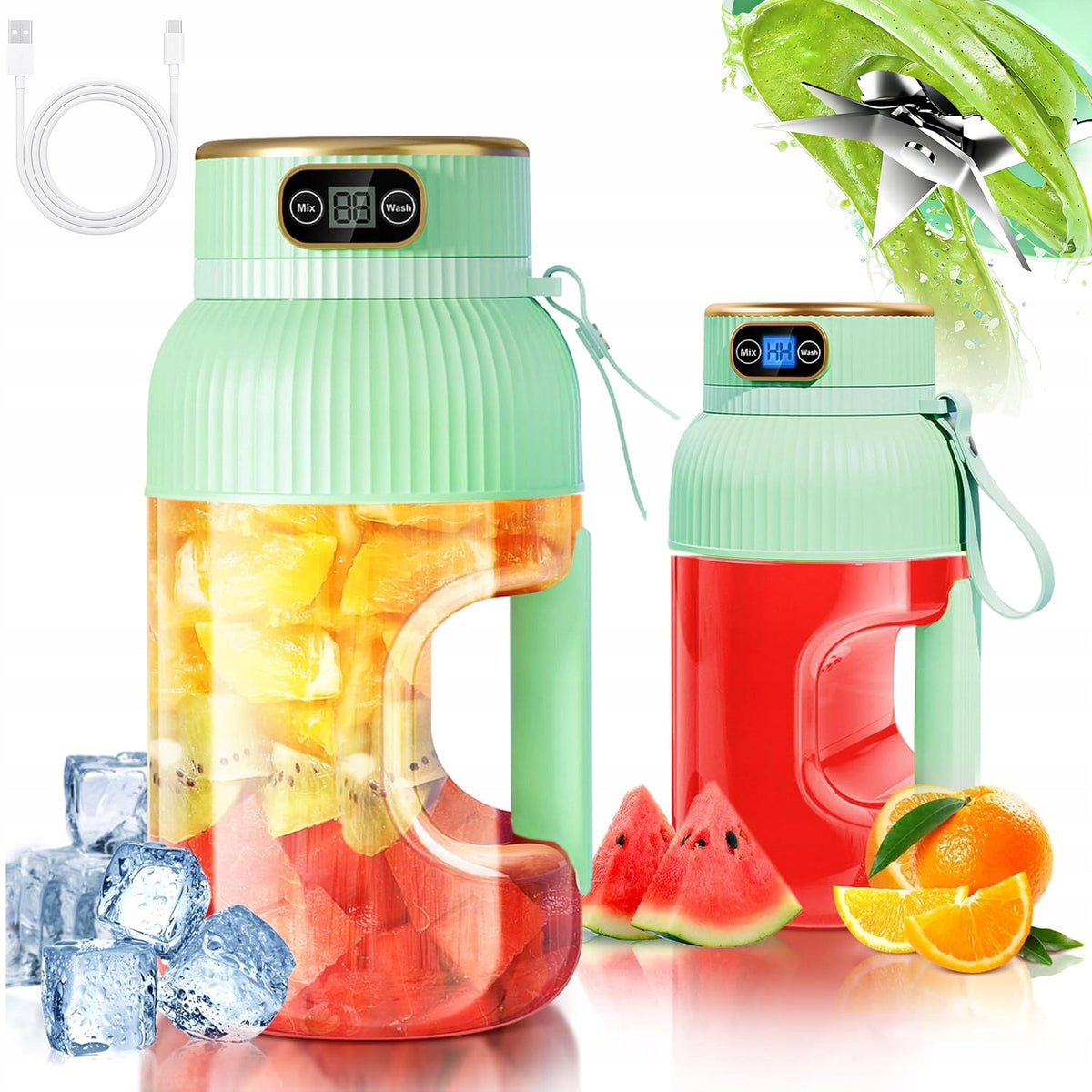 PORTABLE MINI JUICER LARGE CAPACITY TWO MODES OF OPERATION MULTIFUNCTIONAL
