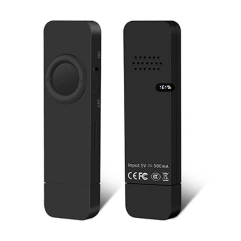 PORTABLE MP3 8GB USB PLAYER FLASH DRIVE 180MAH BLACK