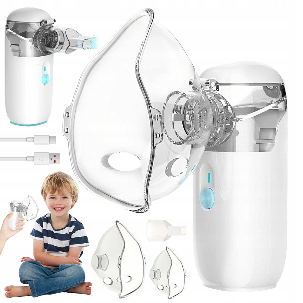 PORTABLE NEBULIZER INHALER WITH 3 MIST ADJUSTMENT SET SILENT MASK