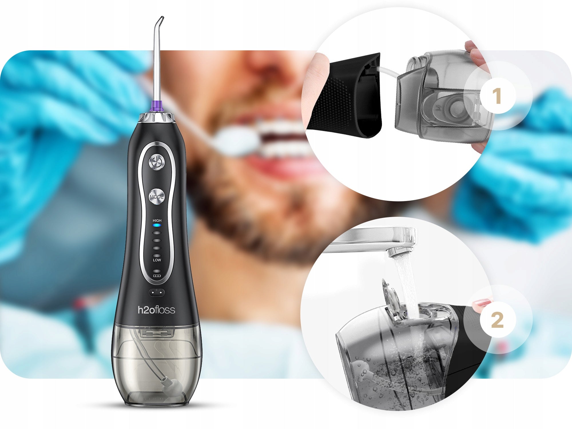 PORTABLE ORAL IRRIGATOR ABS +PC 5W BUILT-IN AKU WITH USB CABLE 2500MAH XXL Brand no brand