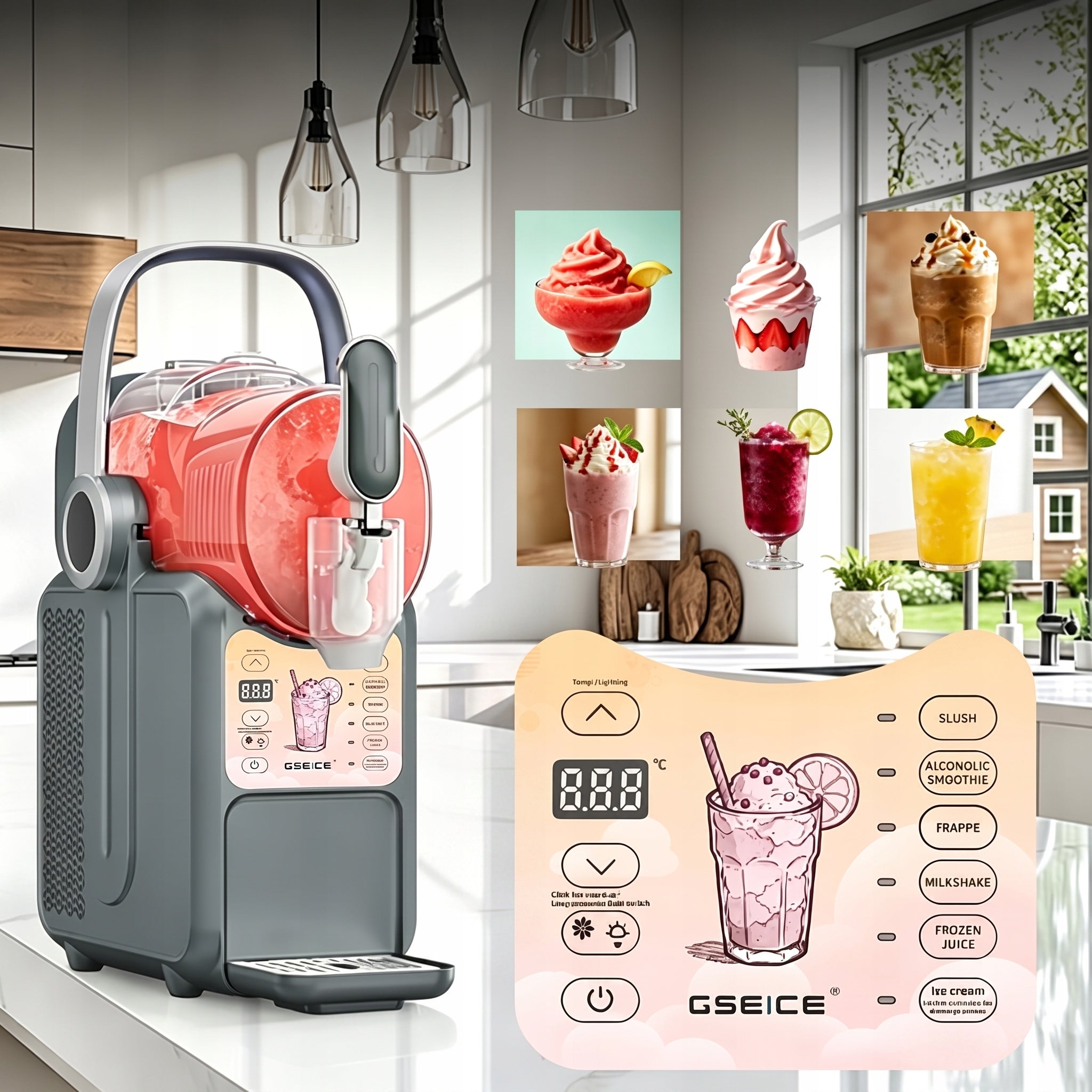 PORTABLE SHERBET MACHINE WITH 6 ONE BUTTON PROGRAMS Manufacturer code SLFRZ1BK