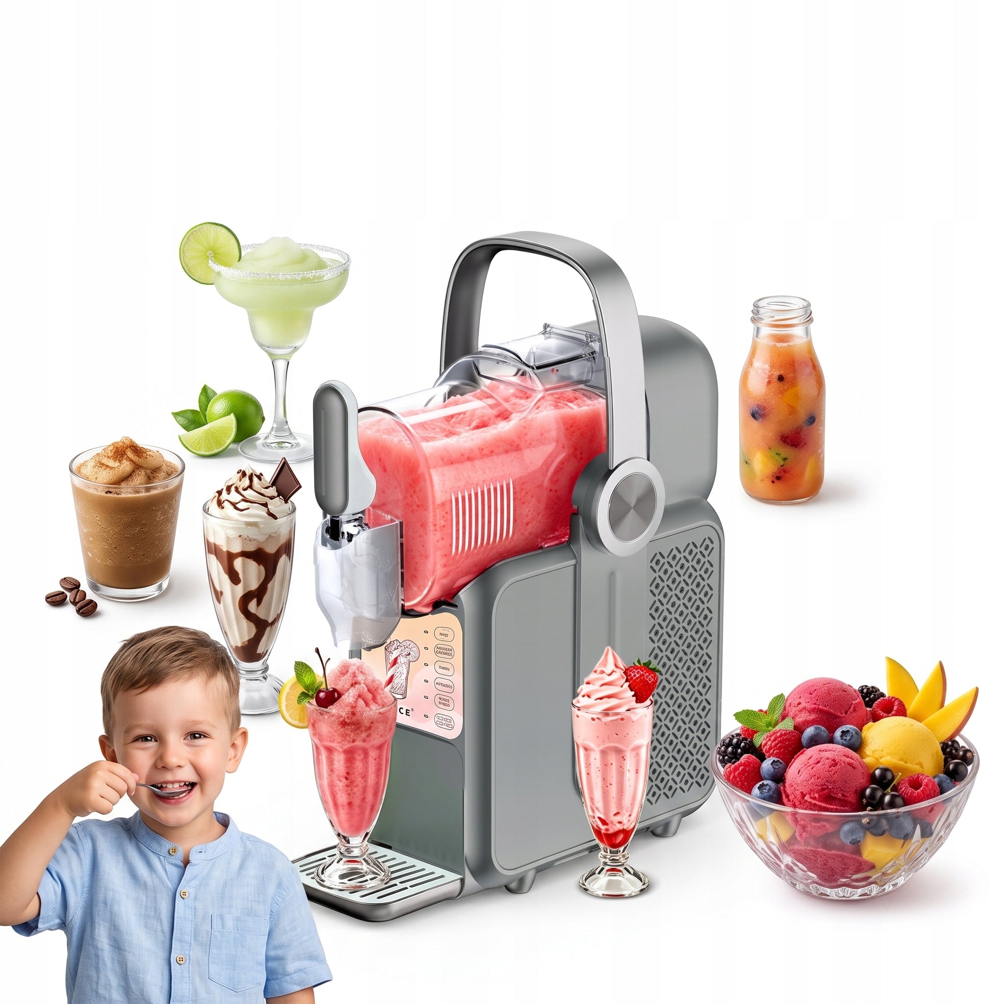 PORTABLE SHERBET MACHINE WITH 6 ONE BUTTON PROGRAMS