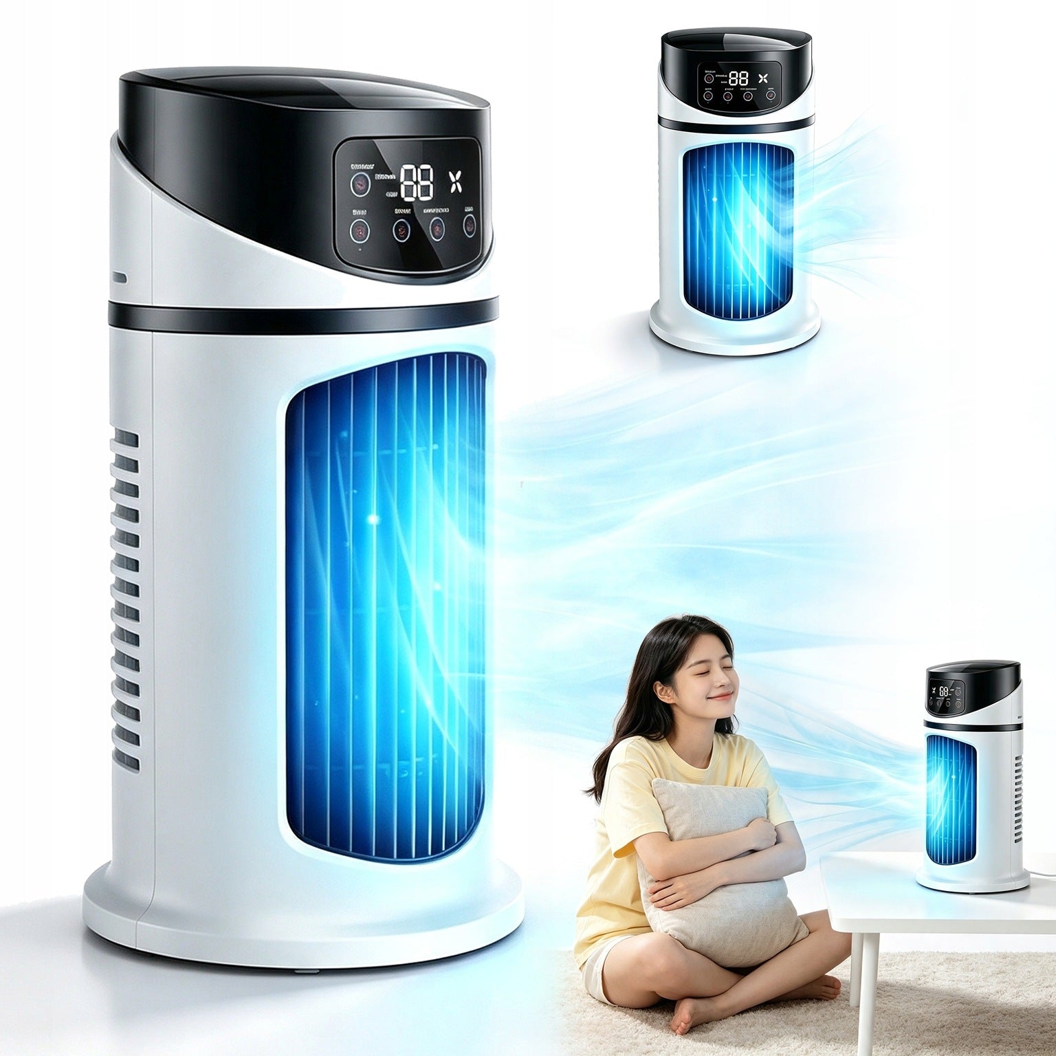 PORTABLE SMALL AIR CONDITIONER 6 SPEEDS GENTLE AIRFLOW