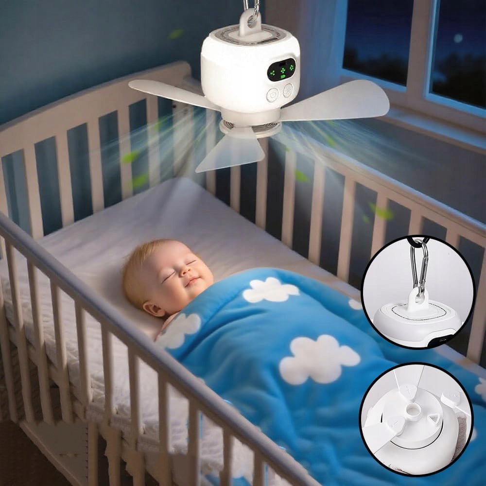 PORTABLE SMALL CEILING FAN, CEILING FAN WITH REMOTE CONTROL LIGHT Packaging status original