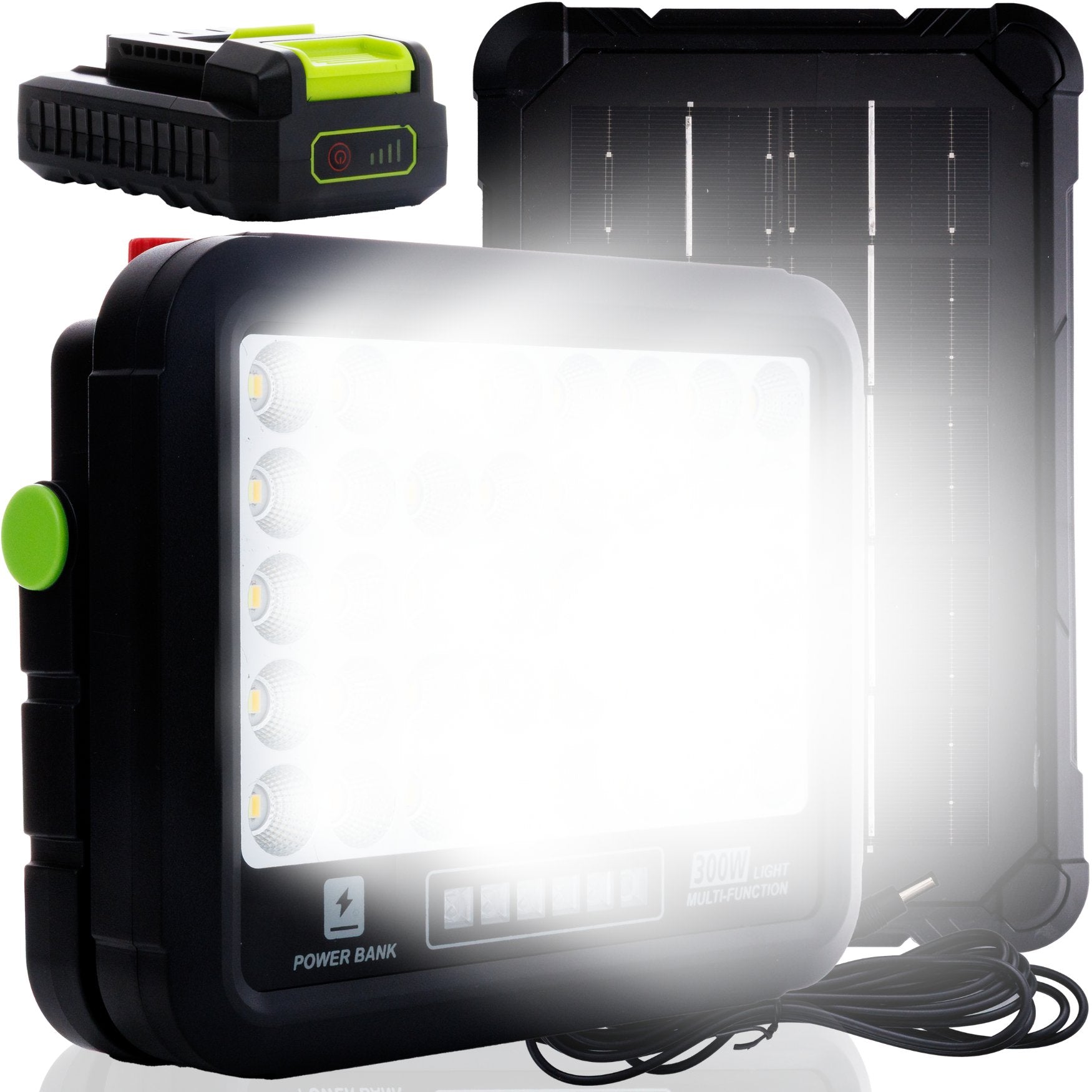 PORTABLE SOLAR LED WORKSHOP LAMP 300W 6Ah USB-C