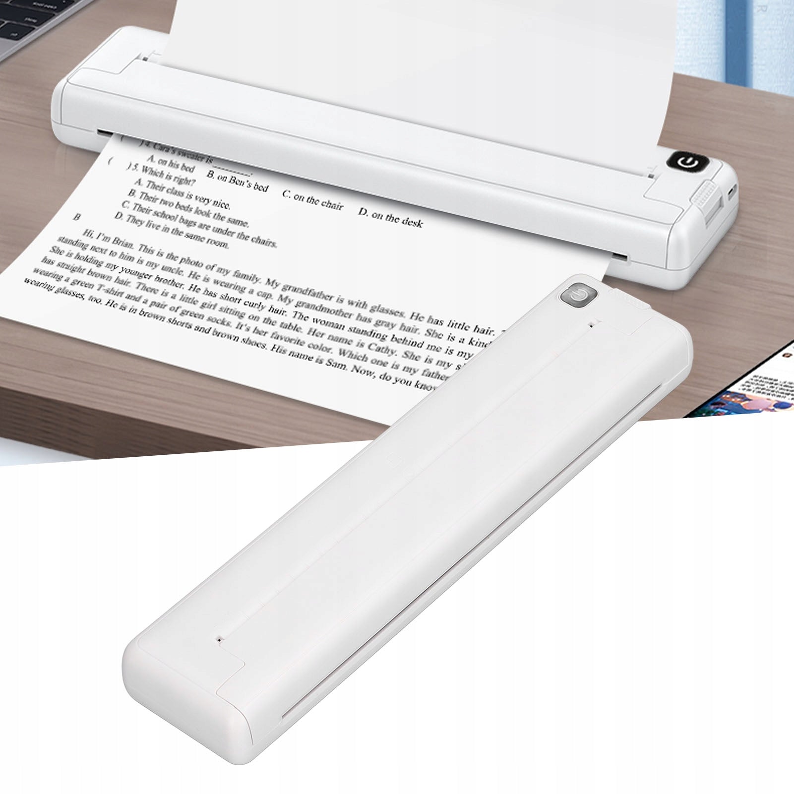 PORTABLE THERMAL PRINTER A4 218MM BLUETOOTH WITHOUT INK SPEED 10MM/S Packaging status original