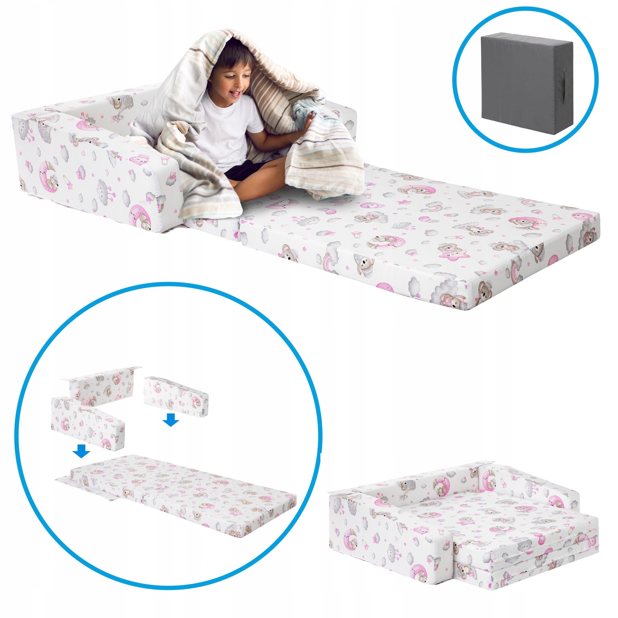 PORTABLE TRAVEL COT, Baby Couch, Folding Mattress 128x70